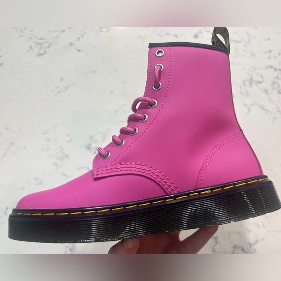 Dr. Martens Women’s ZAVALA Leather Lace Up Thrift Pink Combat Boots New - Picture 16 of 16